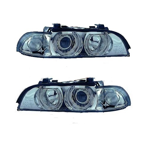 2 Phares avant BMW Serie 5 E39 Angel Eyes - Chrome