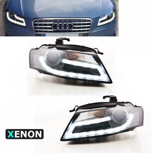 2 Phares avant xenon d3s AUDI A4 (B8) 07-11 - Devil Eyes - Noir