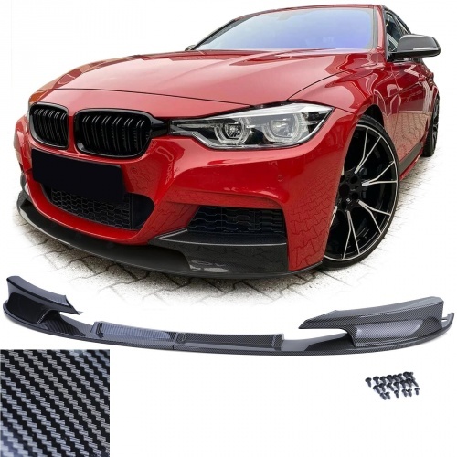 Spoiler lame de pare choc - BMW Serie 3 F30 F31 LCI 15-18  - look mperf - noir carbone