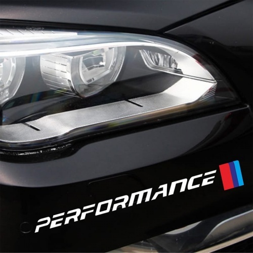 Lot de 2 stickers pour BMW sport blanc 26cm ///