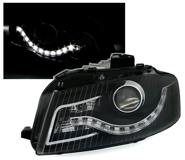2 Phares avant Audi A3 8P Devil Eyes LED - Noir