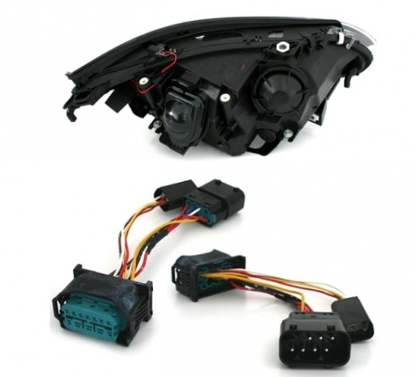2 Phares BMW Serie 5 E60/E61 Angel Eyes 03-10 DEPO v2 - Noir