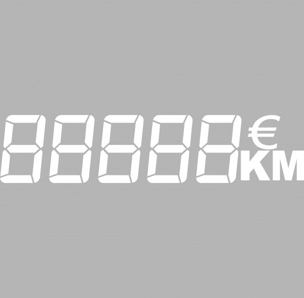 Vinyl adhesif lettrage chiffre / euro / km BLANC 60x14cm