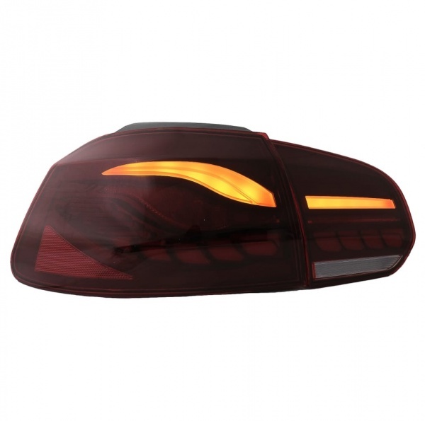 2 Feux arriere VW Golf 6 dynamiques look oled - LED - Rouge fumé