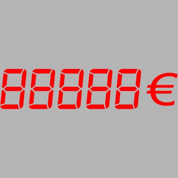 Vinyl adhesif lettrage chiffre / prix ROUGE 60x14cm