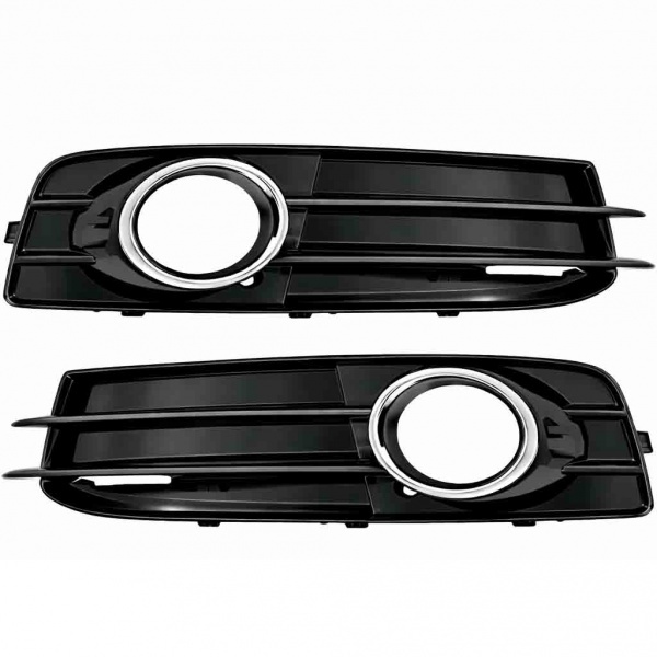 Grilles antibrouillard Audi A3 8P sline facelift 10-12 - Noir brillant
