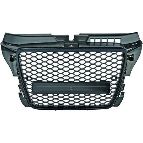 Grille calandre Audi A3 8P 08-12 - Nid d'abeille RS3 - Noir - PDC / sans