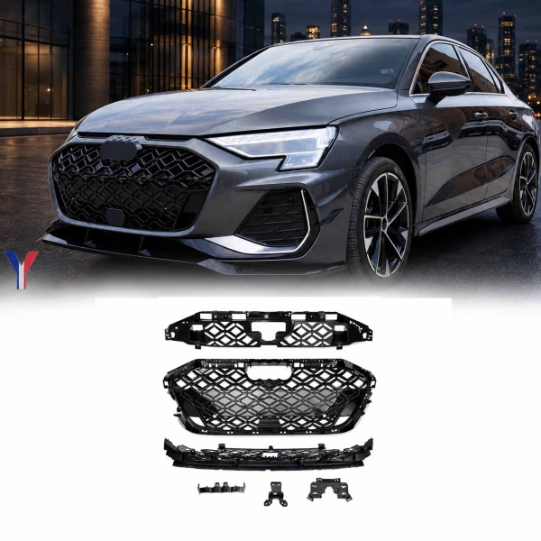Calandre noir brillant avec PDC pour Audi A3 8Y Facelift S-Line 2024+