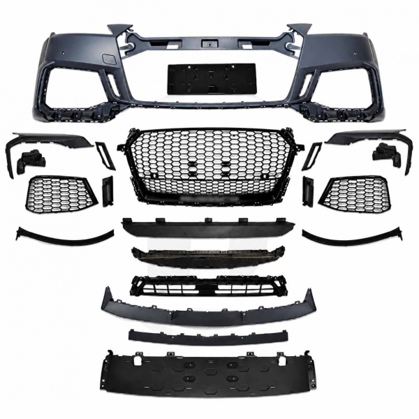 Pare choc avant look RS noir brillant avec PDC pour Audi TT / TTS 14-17