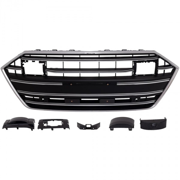 Calandre avant look S7 noir mat / chrome avec PDC et ACC pour Audi A7 18-24