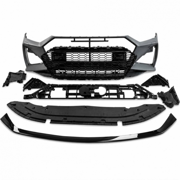 Pare choc avant look RS7 noir brillant avec PDC, ACC et lave-phares pour Audi A7 18-24