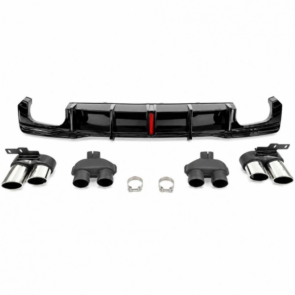 Diffuseur arrière look RS7 noir brillant / chrome pour Audi A7 S-Line / S7 / RS7 18-24