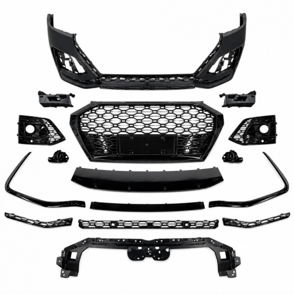 Pare choc avant look RSQ5 noir brillant avec PDC et lave-phares pour Audi Q5 II FY 20-25