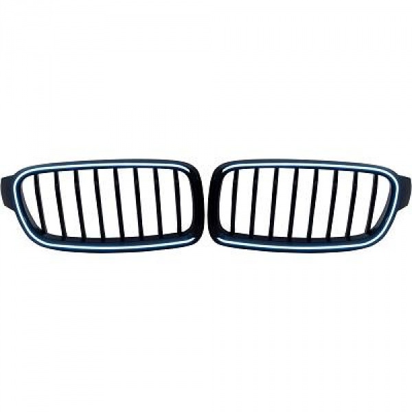 Calandre avant avec LED pour BMW Série 3 F30 / F80 12-18 - Noir brillant