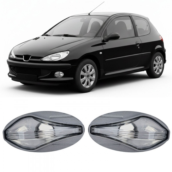 2 Clignotants d'aile Peugeot 107 206 307 407 Partner - gris