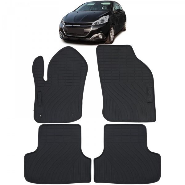 Lot de 4 tapis de sol caoutchouc pour Peugeot 208 12-19