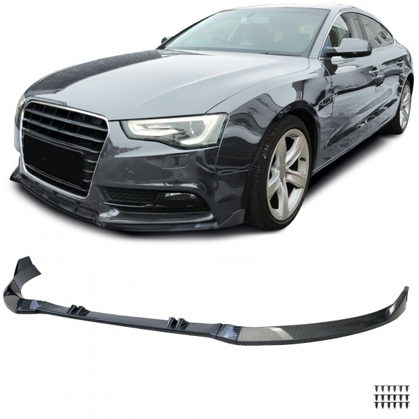 Spoiler lame avant - AUDI A5 8T facelift - look sport carbone - 11-17