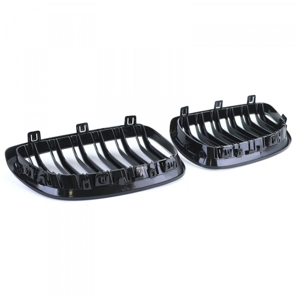 Grilles calandre BMW Serie 3 E92 E93 05-10 - look M - Noir brillant