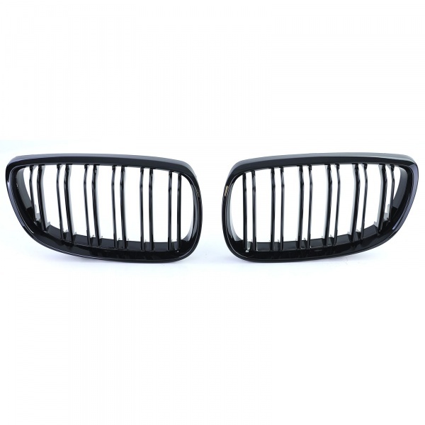 Grilles calandre BMW Serie 3 E92 E93 05-10 - look M - Noir brillant