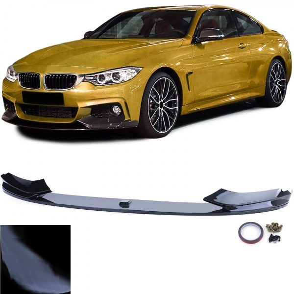 Spoiler lame pare choc - BMW Serie 4 F32 F33 F36 - look mperf - noir brillant