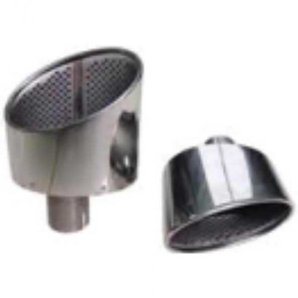 2 embouts d'échappement look Sport chromés pour Audi A4 B9 15-19