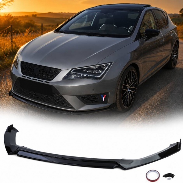 Lame de pare choc - Seat Leon cupra 3 5F 12-20 - noir brillant