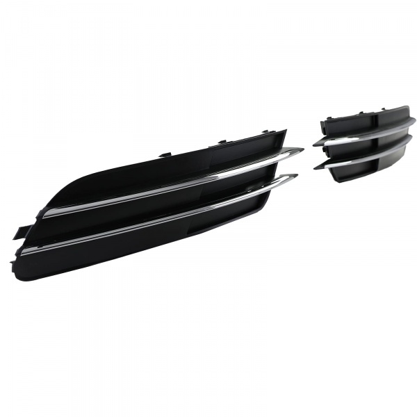Grilles antibrouillard Audi A6 C7 11-14 - Noir chrome - look S