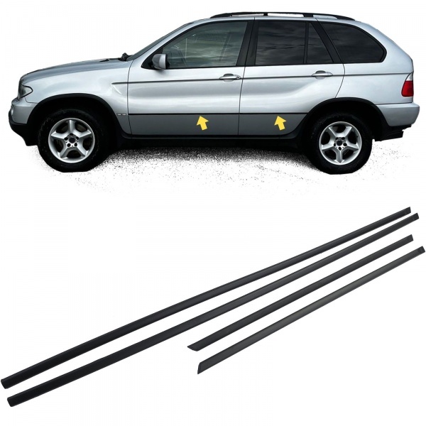 Baguettes moulures de portes BMW X5 E53 99-06 - noir mat