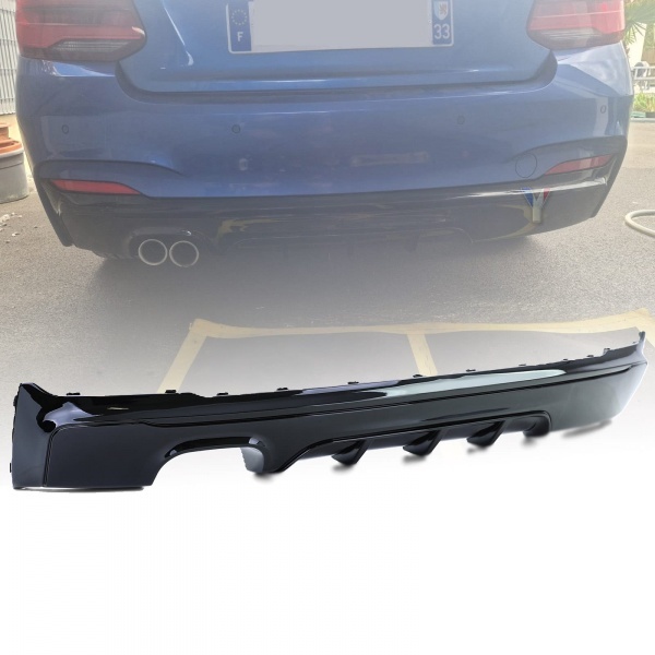 Diffuseur arriere BMW serie 2 F22 F23 sortie double gauche - mperf brillant