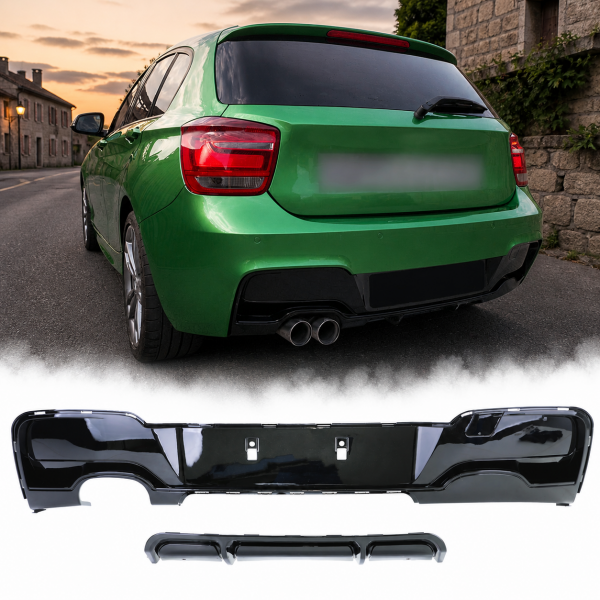 Diffuseur arriere BMW serie 1 F20 F21 phase 1 double sortie gauche - brillant