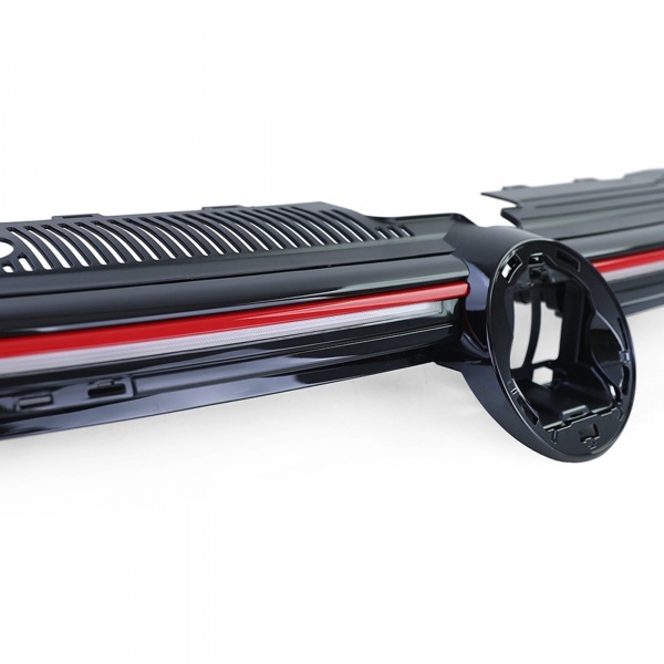 Grille calandre VW Golf 8 (VIII) 20-23 - look GTI avec LED - Noir brillant