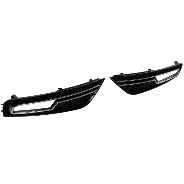 Grilles antibrouillard Audi A4 B8 facelift 11-15 - Noir brillant - look RS4