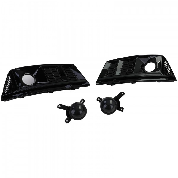 Grilles antibrouillard / ACC Audi A4 B9 15-19 - Noir brillant - look RS