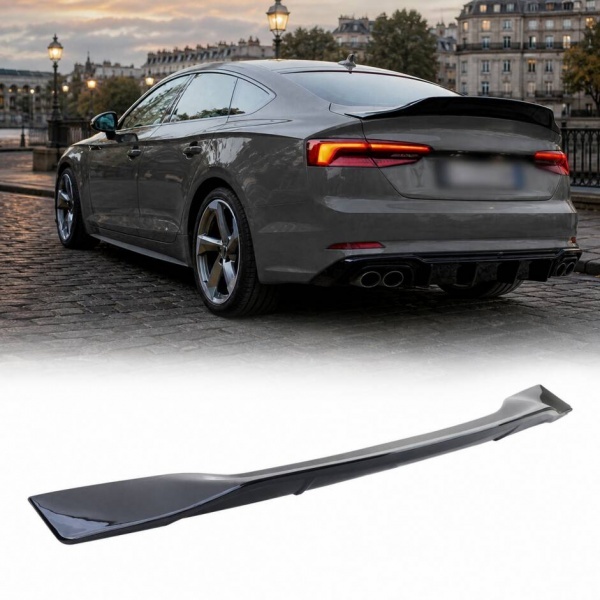 Becquet arrière Ducktail look Performance noir brillant pour Audi A5 F5 Coupé / Sportback 16-20