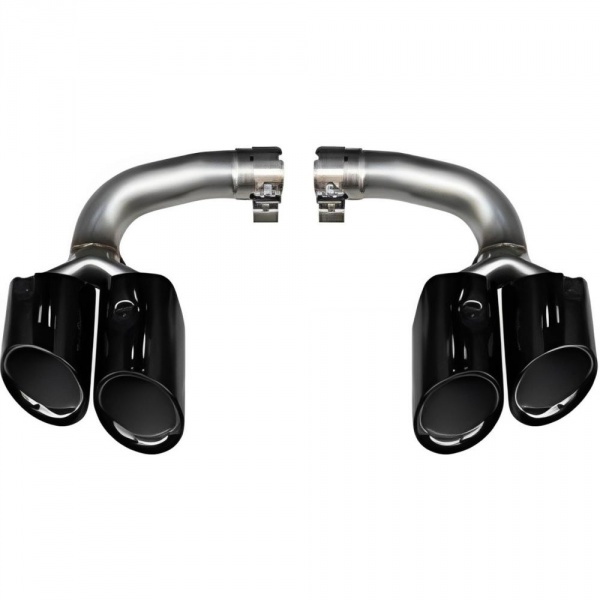 4 Sorties d’échappement sport noir chrome pour Porsche Cayenne 9YA 18-