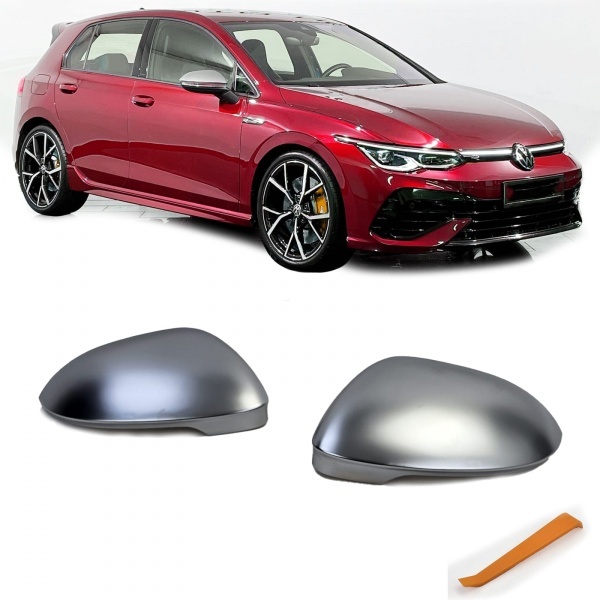 Coques retroviseur Chrome Mat pour VW GOLF 8 + ID3 Assist - look GTI