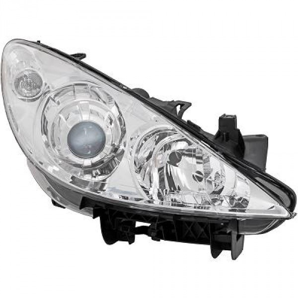 Phare avant droit passager Peugeot 307 phase 2 05-07 - Chrome