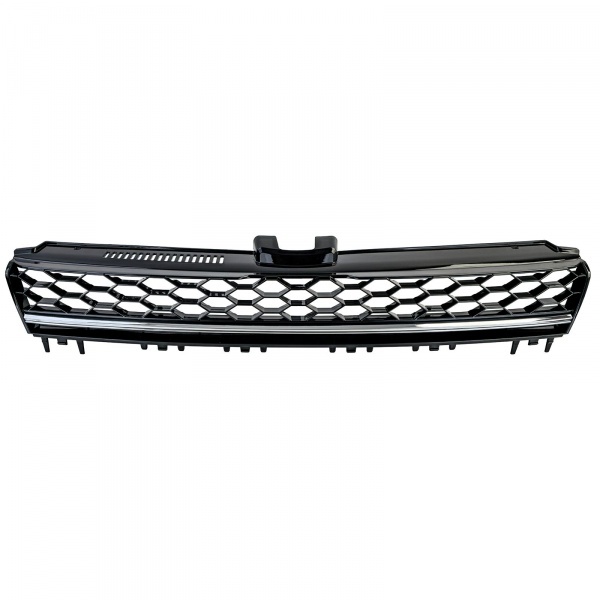 Grille calandre VW Golf 7 (VII) 12-17 - look GTD sans embleme - Noir brillant