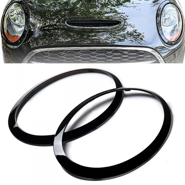 Entourages de phares Mini Cooper F55 F56 F57 - 14-18 - Noir Brillant