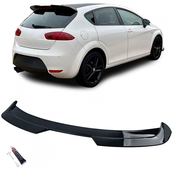 Becquet spoiler de toit - Seat Leon 1P1 09-12 look Sport - Noir Brillant