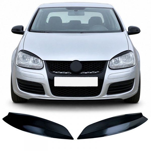 2 Paupieres de phares noir brillant pour VW Golf 5 03-08