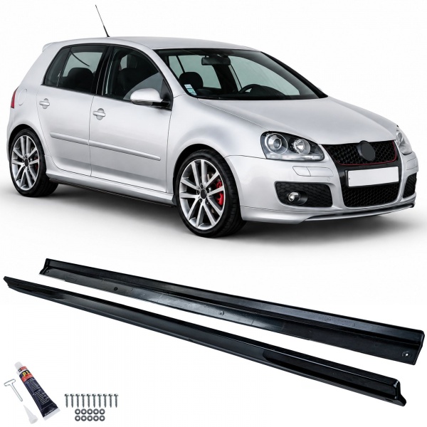 Bas de caisse look Sport noir brillant pour VW Golf 5 03-08