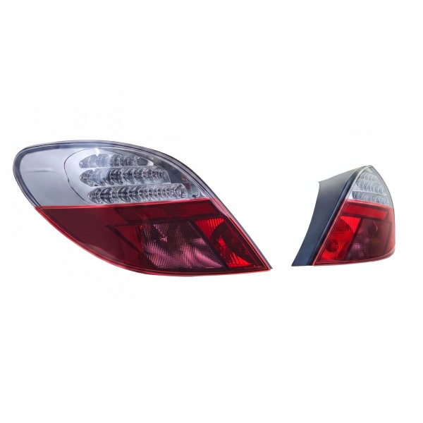 2 Feux arriere Peugeot 207 06-09 - LED - Rouge / Clair