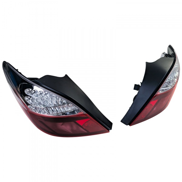 2 Feux arriere Peugeot 207 06-09 - LED - Rouge / Clair