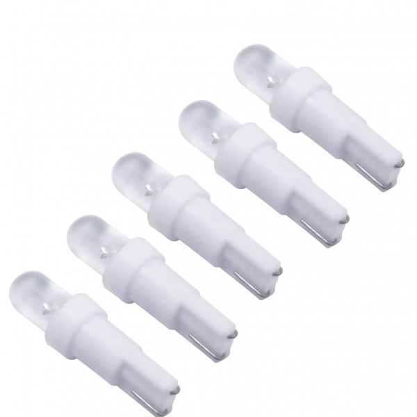 5x Ampoule T5 LED - Culot W1.2W - Blanc Pur