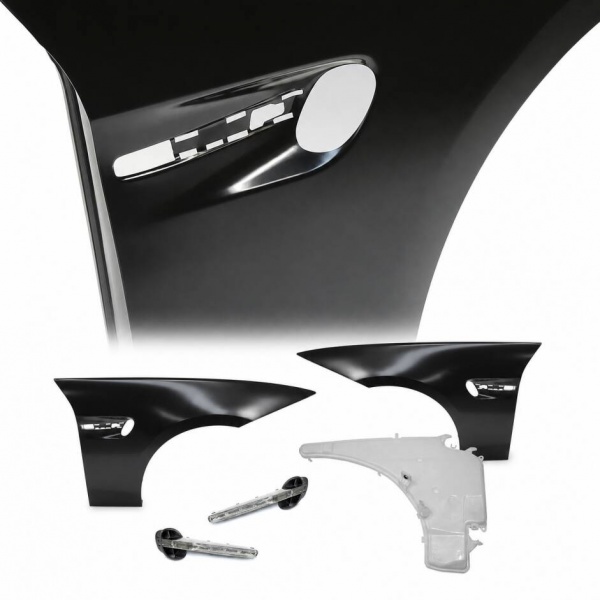 2 Ailes avant look M3 avec répétiteurs LED pour BMW Série 3 E90 / E91 05-11