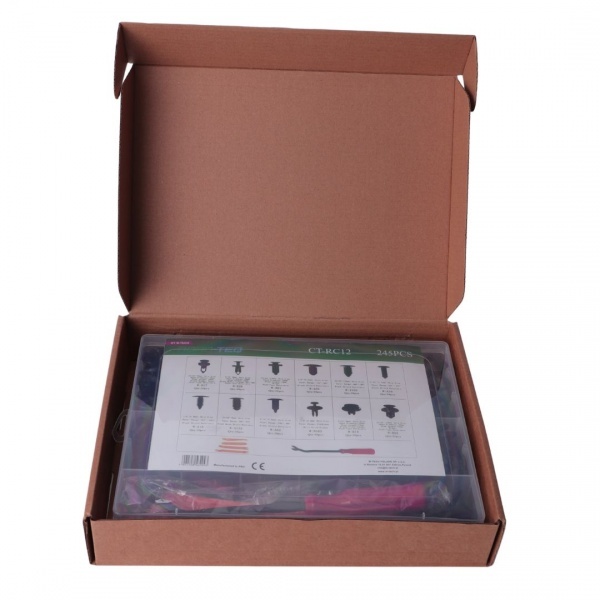 Kit clips de fixation auto Road-Teq 240 pièces avec outils de démontage