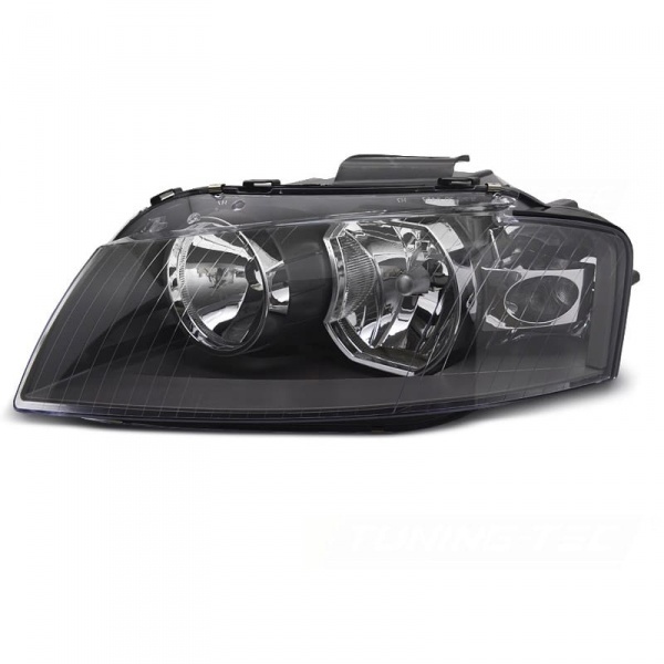 Phare gauche conducteur halogene AUDI A3 (8P) - 03-08 - Noir