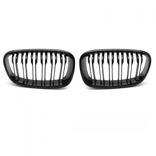 Grilles calandre BMW Serie 1 F20 F21 11-15 look M - Noir Brillant