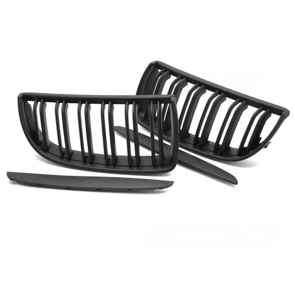 Grilles calandre BMW Serie 3 E90 E91 05-08 look M3 - Noir Mat